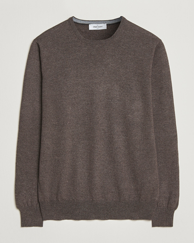 Gran Sasso Merino Fashion Fit Crew Neck Pullover Brown Melange – Marron