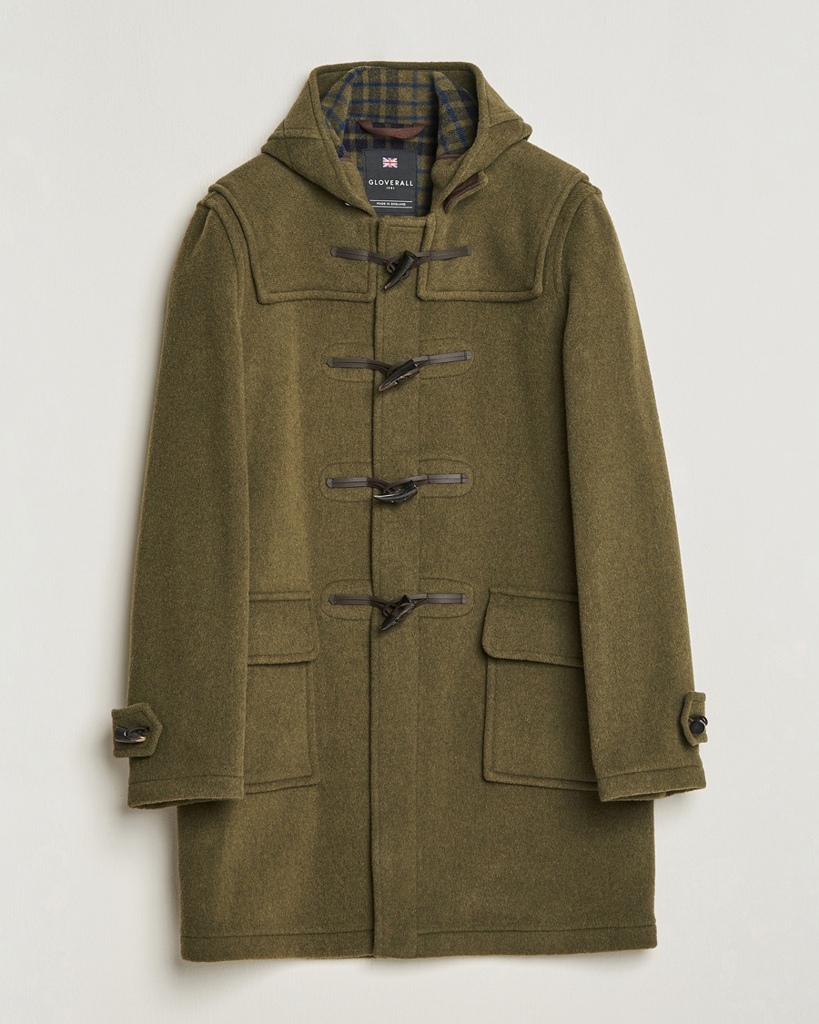 Gloverall Morris Duffle Coat Loden Green/Check – Vert