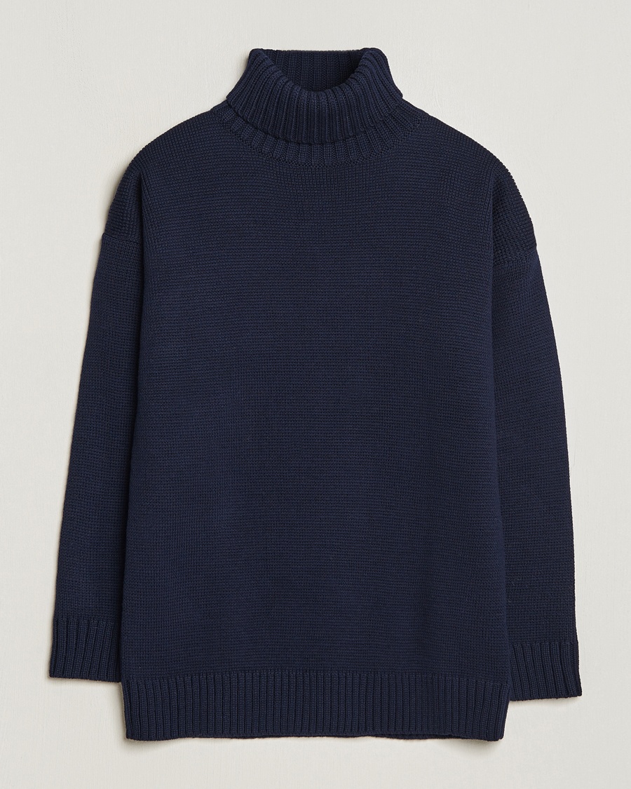 Gloverall Submariner Chunky Wool Rollneck Navy – Bleu
