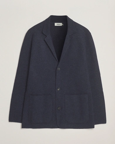 Altea Soft Wool Knitted Blazer Navy – Bleu