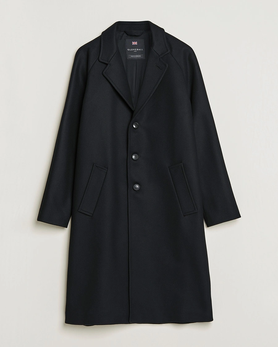 Gloverall Chesterfield Wool/Cashmere Refined Coat Black – Noir