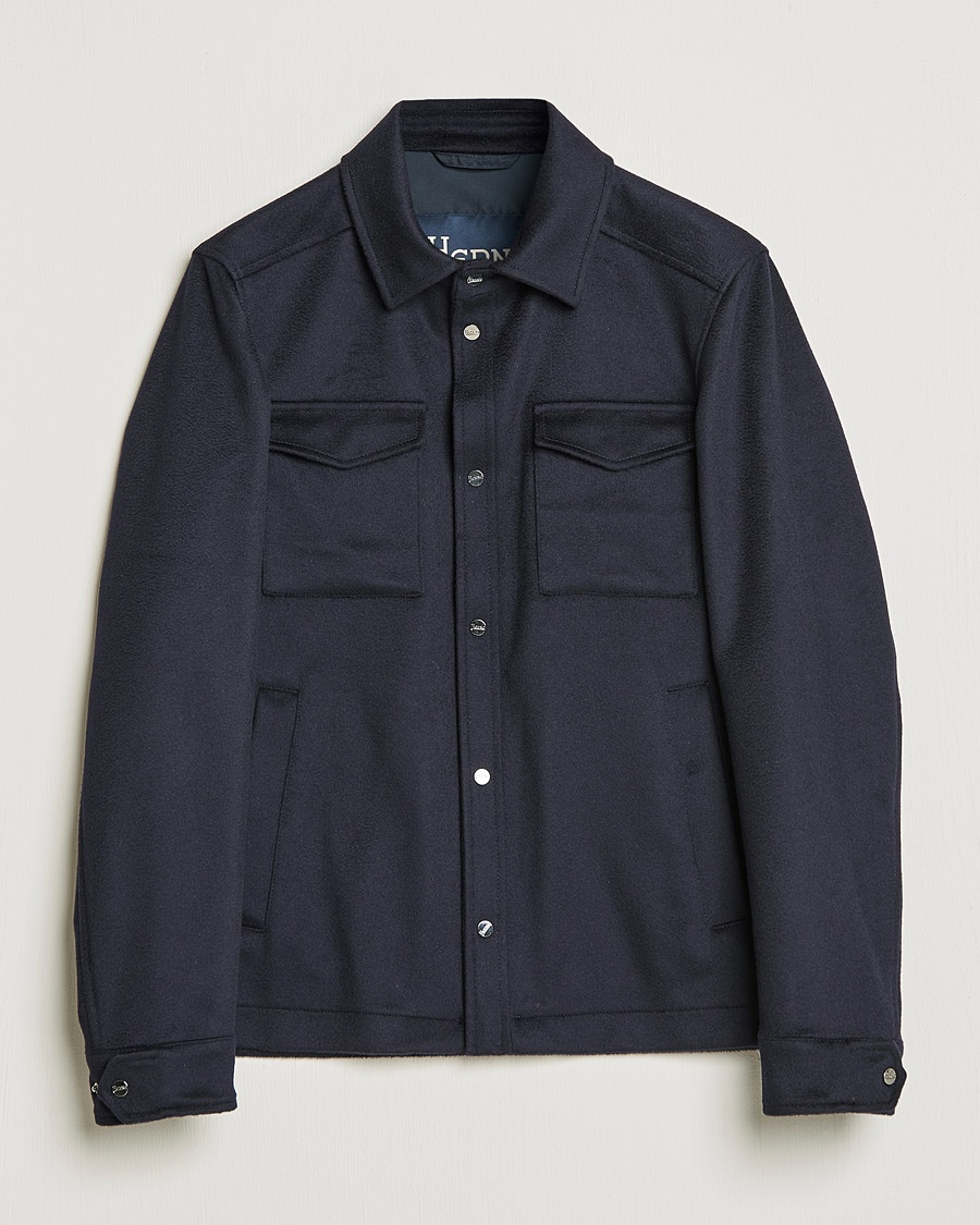 Herno Cashmere Overshirt Navy – Bleu
