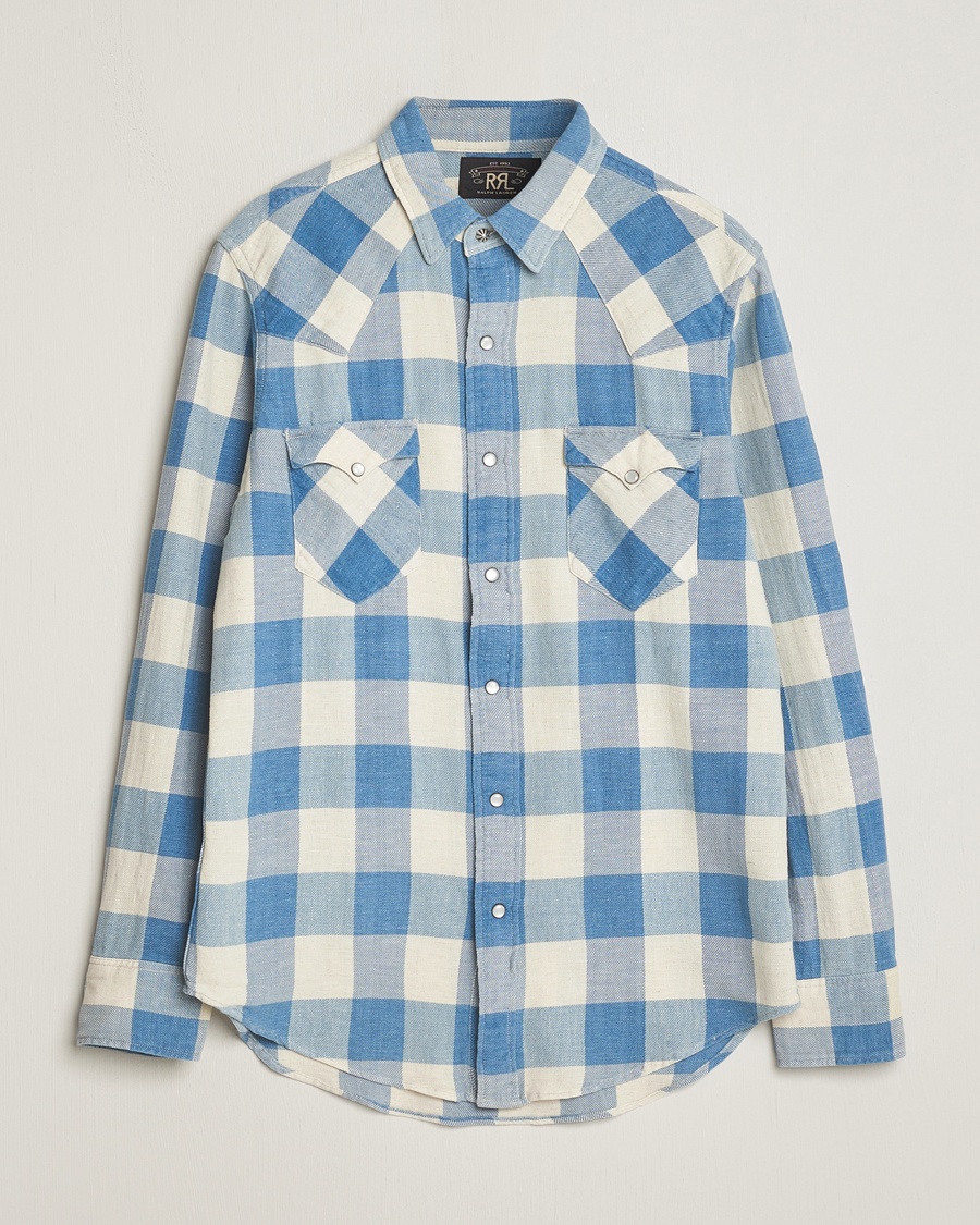 RRL Buffalo Western Shirt Indigo/Cream Check – Bleu
