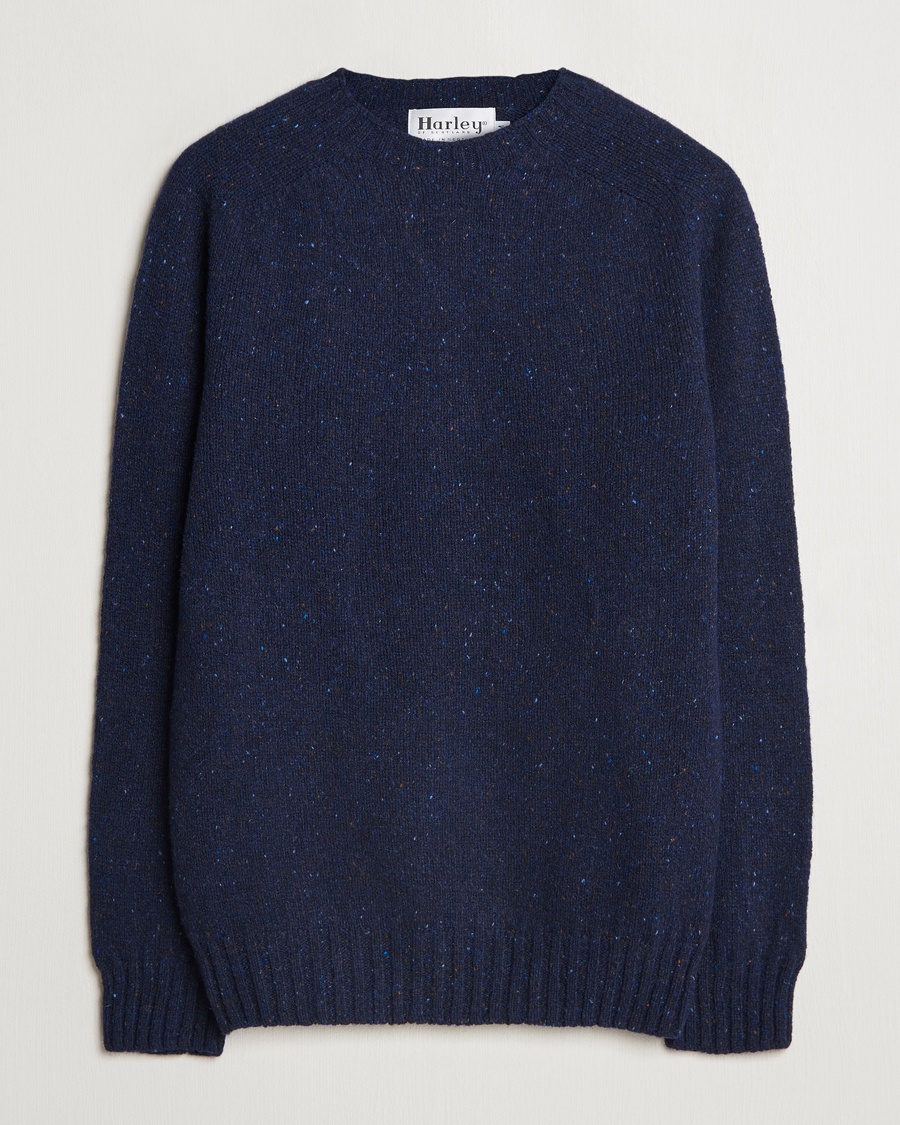 Harley Of Scotland Donegal Wool Crewneck Jura Blue – Bleu
