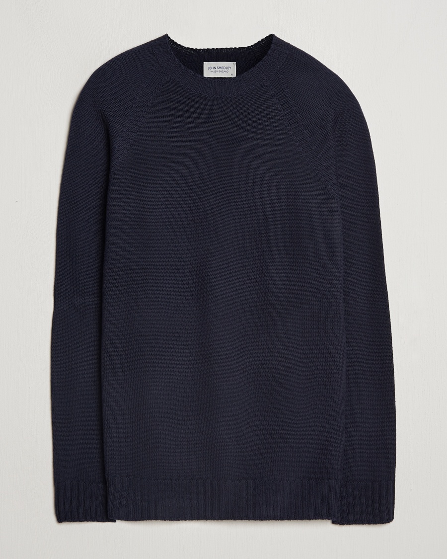 John Smedley Denver Extra Fine Merino Crew Neck Midnight – Bleu