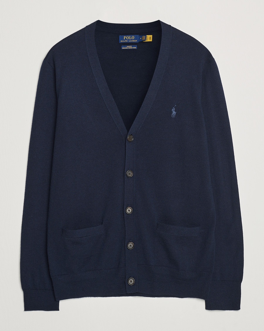 Polo Ralph Lauren Merino Knitted Cardigan Hunter Navy – Bleu