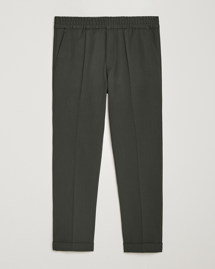 Filippa K Terry Wool Trousers Green Melange – Vert