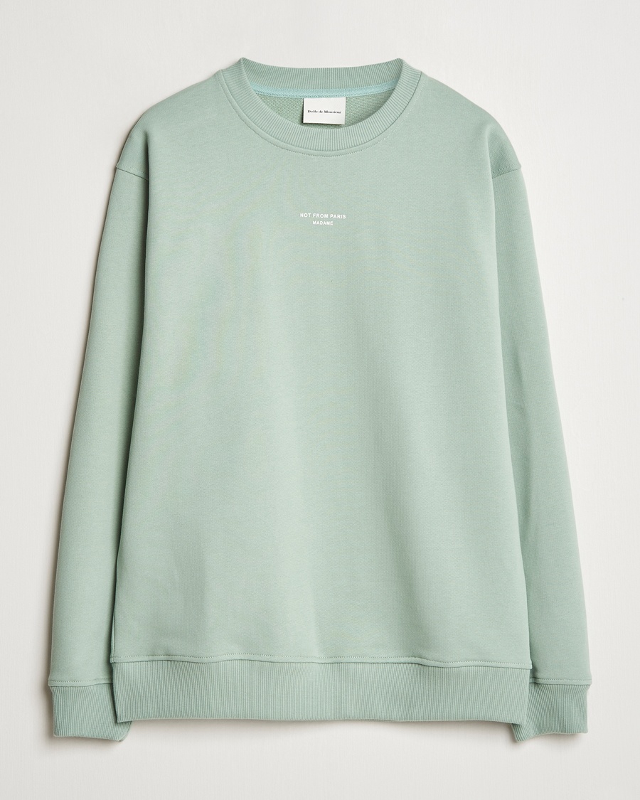 Drôle de Monsieur Classic Slogan Sweatshirt Water Green – Vert