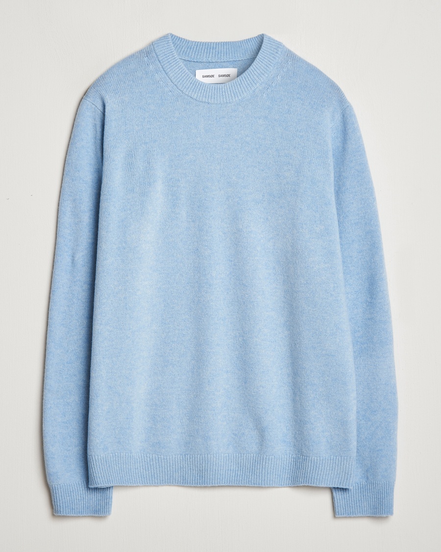 Samsøe Samsøe Isak Knitted Crew Neck Subdued Blue – Bleu