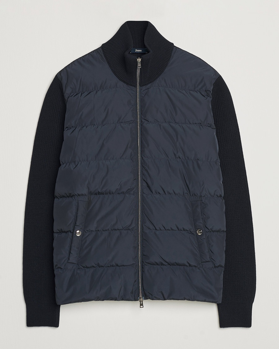 Herno Knitted Hybrid Jacket Navy – Bleu
