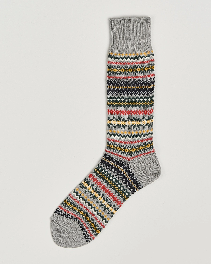 BEAMS PLUS Fairisle Socks Grey – Gris
