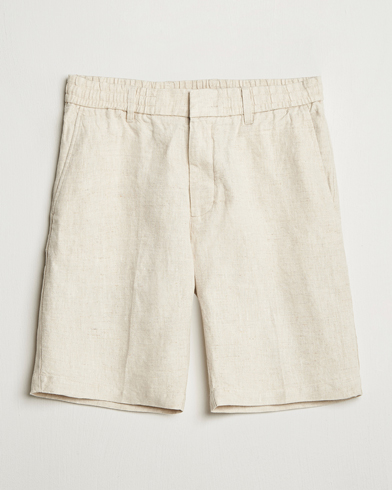NN07 Billie Pleated Linen Drawstring Shorts Oat – Beige
