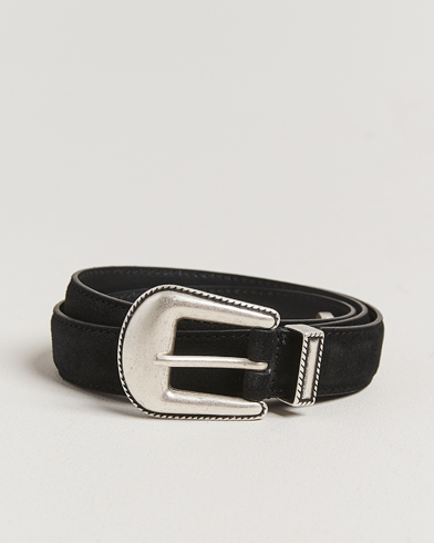 Anderson's Western Suede Belt 2,5 cm Black – Noir