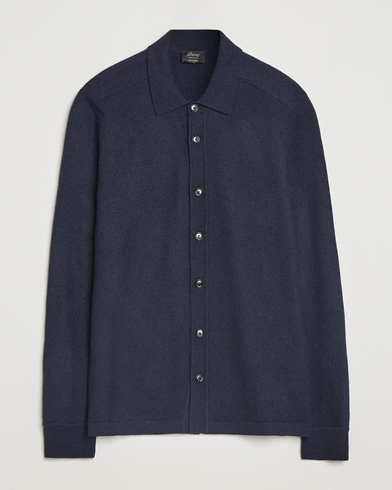 Brioni Cashmere Shirt Cardigan Navy – Bleu
