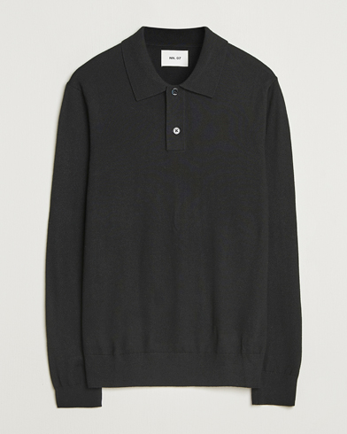 NN07 Serge Wool Knitted Polo Black – Noir