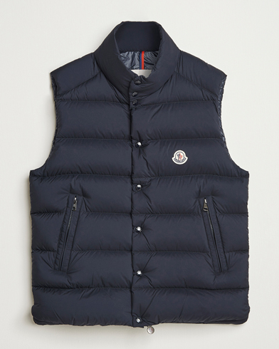 Moncler Tibb Matte Down Vest Navy – Bleu