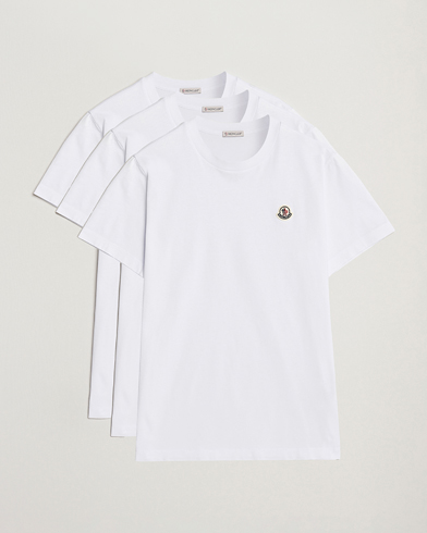Moncler 3-Pack Logo T-Shirt White – Blanc