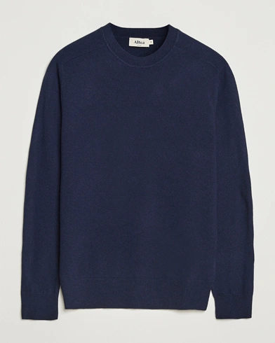 Altea Wool/Cashmere Crew Neck Pullover Navy – Bleu