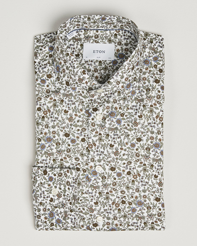 Eton Slim Fit Signature Twill Floral Print Shirt White – Blanc