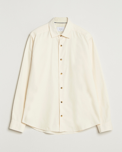 Eton Casual Fit Corduroy Shirt Off White – Blanc