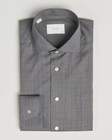 Eton Slim Fit Merino Shirt Dark Grey – Gris