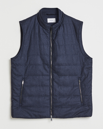 Eton Wool Padded Vest Navy – Bleu