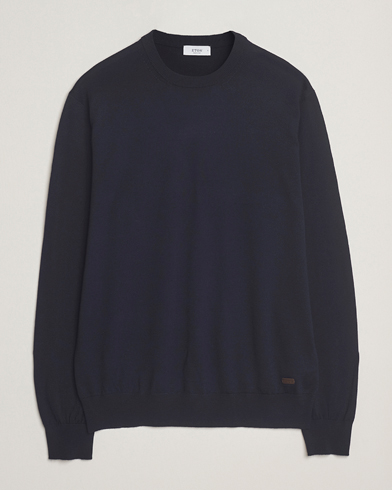 Eton Merino Knitted Crew Neck Navy – Bleu