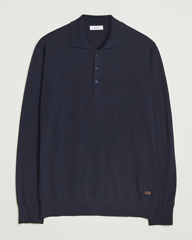 Eton Merino Knitted Polo Navy – Bleu