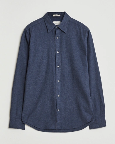 GANT Regular Fit Flannel Shirt Dark Indigo Melange – Bleu