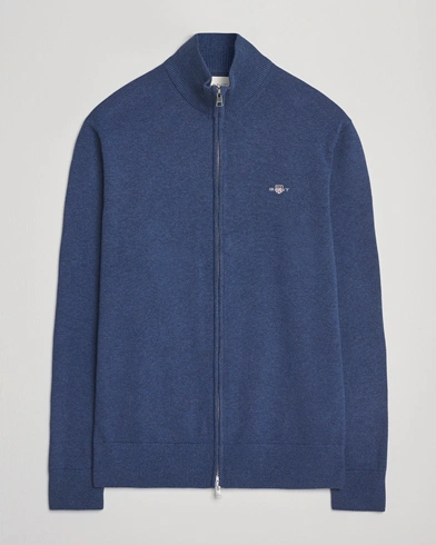GANT Casual Cotton Full Zip Dark Jeans Blue Melange – Bleu