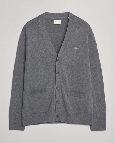 GANT Casual Cotton Cardigan Dark Grey Melange – Gris