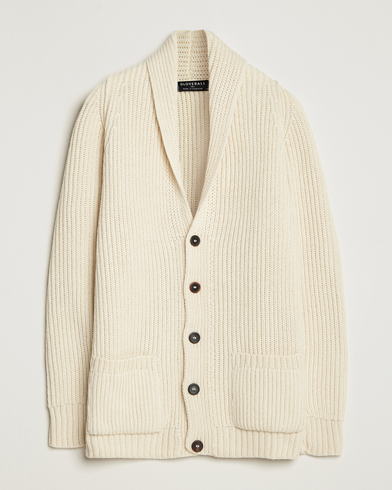 Gloverall Shawl Collar Cardigan Ecru – Blanc