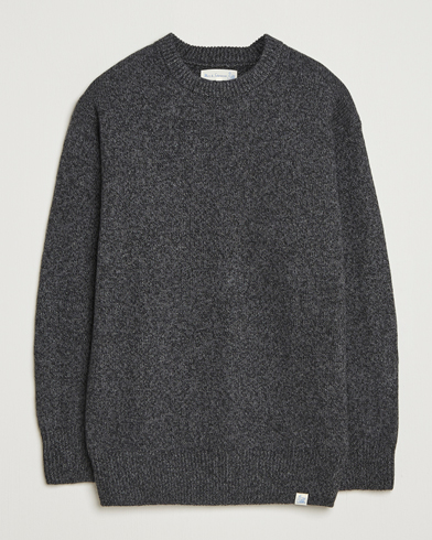 Merz b. Schwanen Merino/Cashmere Knitted Sweater Dark Grey Melange – Gris