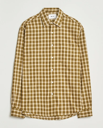 NN07 Deon Flannel Checked Shirt Green – Vert