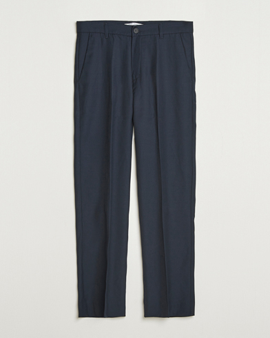 Samsøe Samsøe Noah Pleated Trousers Salute Navy – Bleu