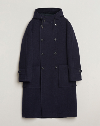 Gloverall Raglan Wool Coat Navy – Bleu