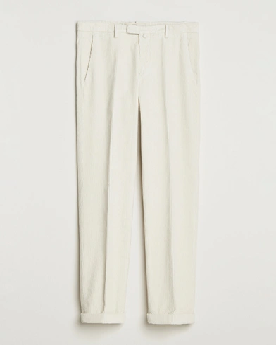 Briglia 1949 Slim Fit Corduroy Trousers Off White – Blanc