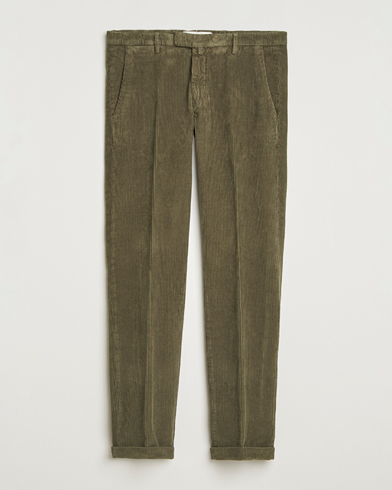 Briglia 1949 Slim Fit Corduroy Trousers Dark Green – Vert