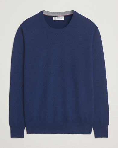 Brunello Cucinelli 2 Ply Cashmere Pullover Dark Blue – Bleu