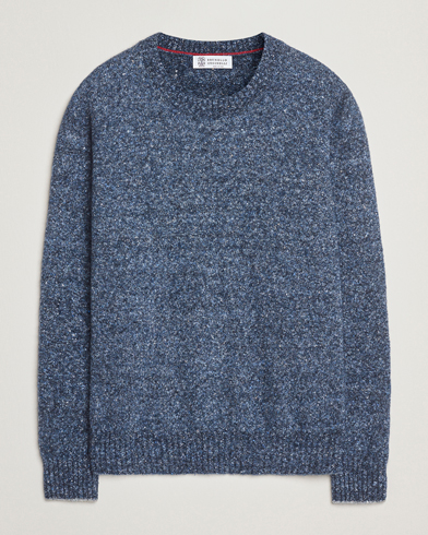 Brunello Cucinelli Alpaca Blend Sweater Dark Blue Melange – Bleu