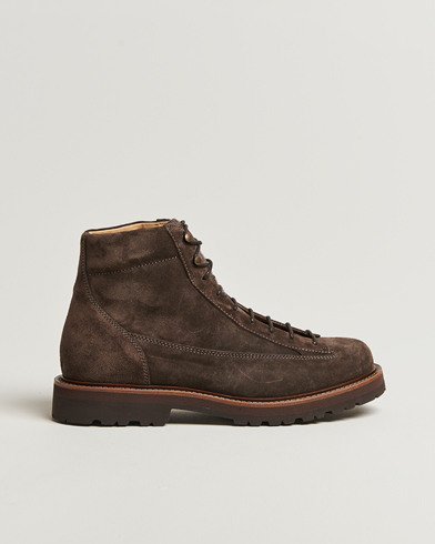 Brunello Cucinelli Lace Up Boots Dark Brown Suede – Marron
