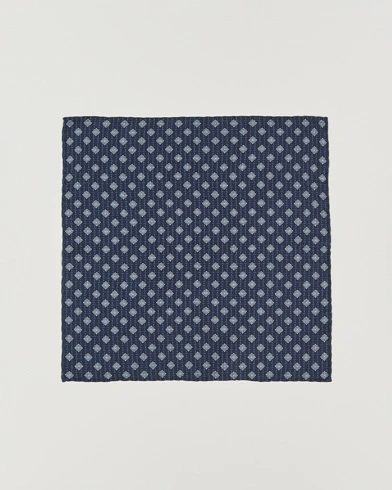 Brunello Cucinelli Printed Silk Pocket Square Navy – Bleu