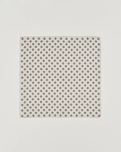 Brunello Cucinelli Printed Silk Pocket Square Ivory – Blanc