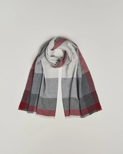 Brunello Cucinelli Wool/Cashmere Scarf Grey/Burgundy – Gris