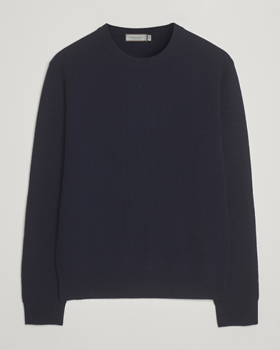 Canali Wool/Cashmere Crew Neck Navy – Bleu