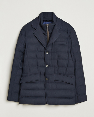 Herno Flannel Down Blazer Navy – Bleu