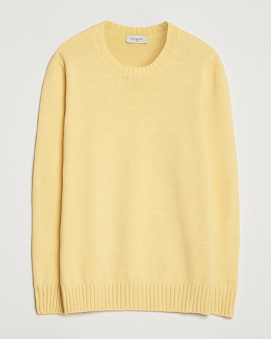 Piacenza Cashmere Brushed Wool Crew Neck Yellow – Jaune