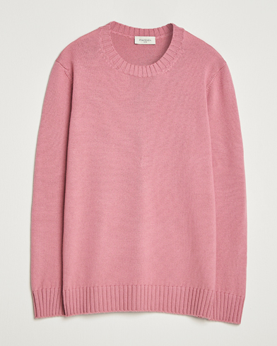 Piacenza Cashmere Brushed Wool Crew Neck Pink – Rose