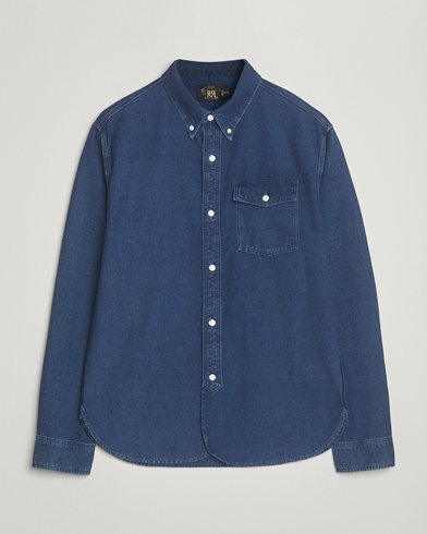 RRL Oxford Denim Shirt Indigo – Bleu