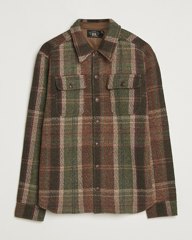 RRL Matlock Cashmere Shirt Jacket Olive – Marron